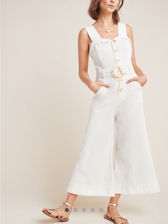 Anthropologie Pants - Anthropologie Cape Cod Cream Ivory Jumpsuit - Size 8 - EUC